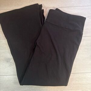 Terra & Sky Women’s Plus Size 1X 16W-18W Black Flare Leg Pants Cotton Spandex